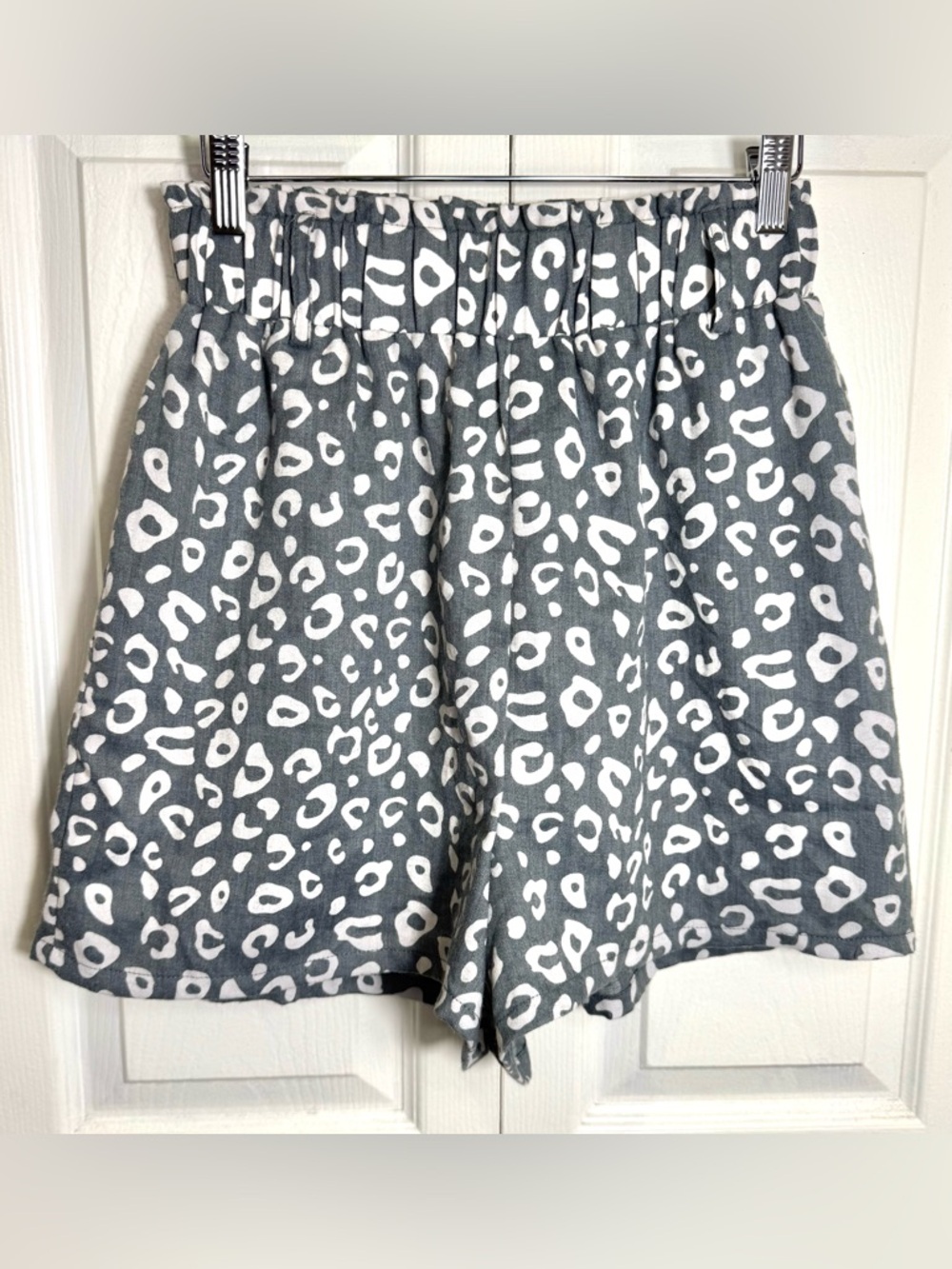 Entro Leopard Print Shorts Medium Lined Elastic Waist Casual